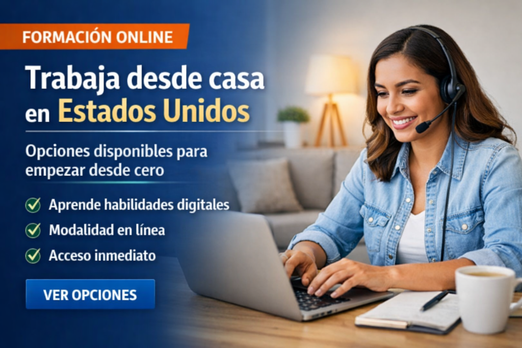 curso para trabajar desde casa en Estados Unidos